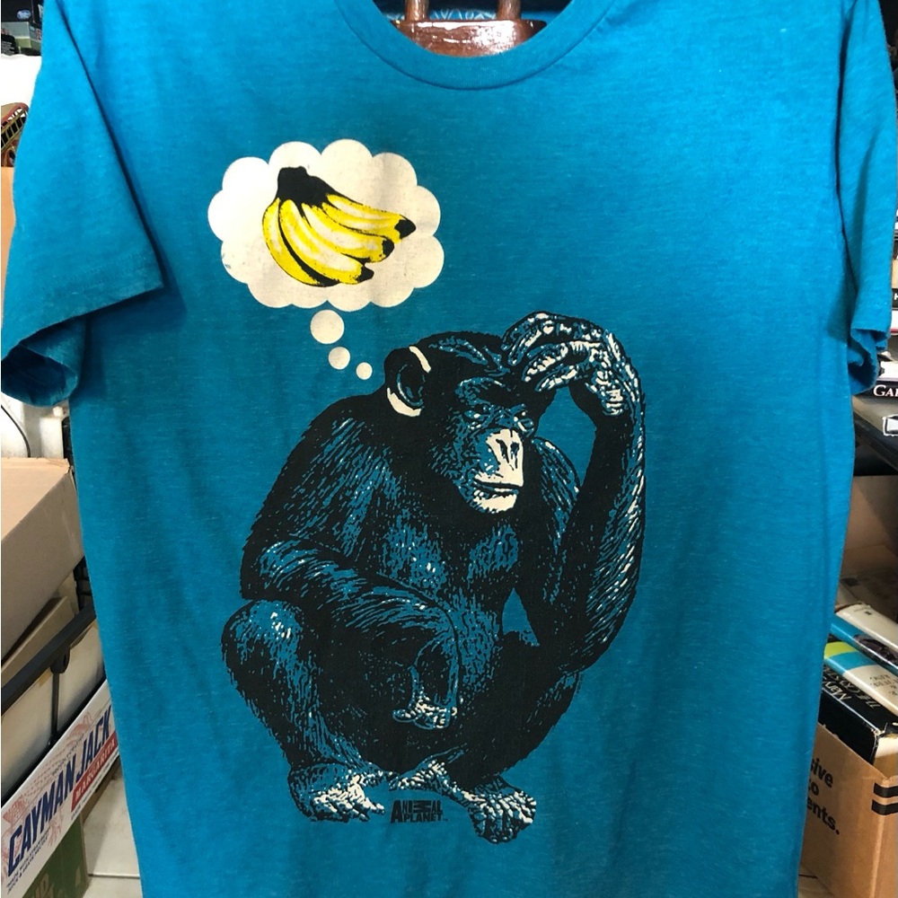 Savvy Blue Monkey Graphic Tee Size L